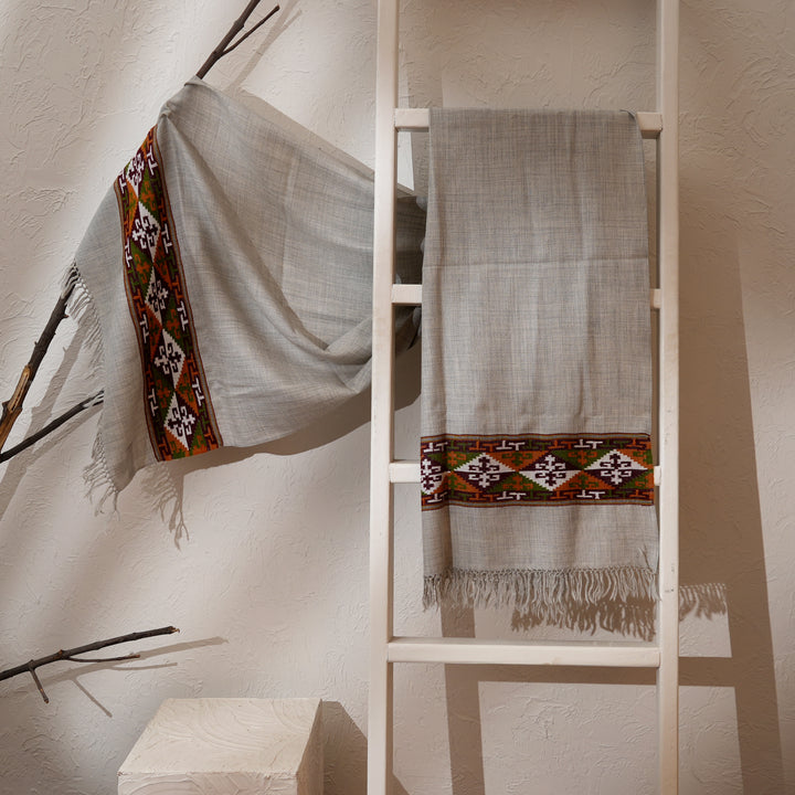 Kullu Handwoven Woolen Stole – Grey