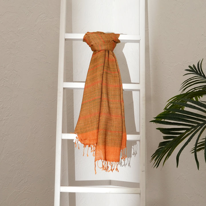 Kullu Merino Wool Shawl – Fiery Orange