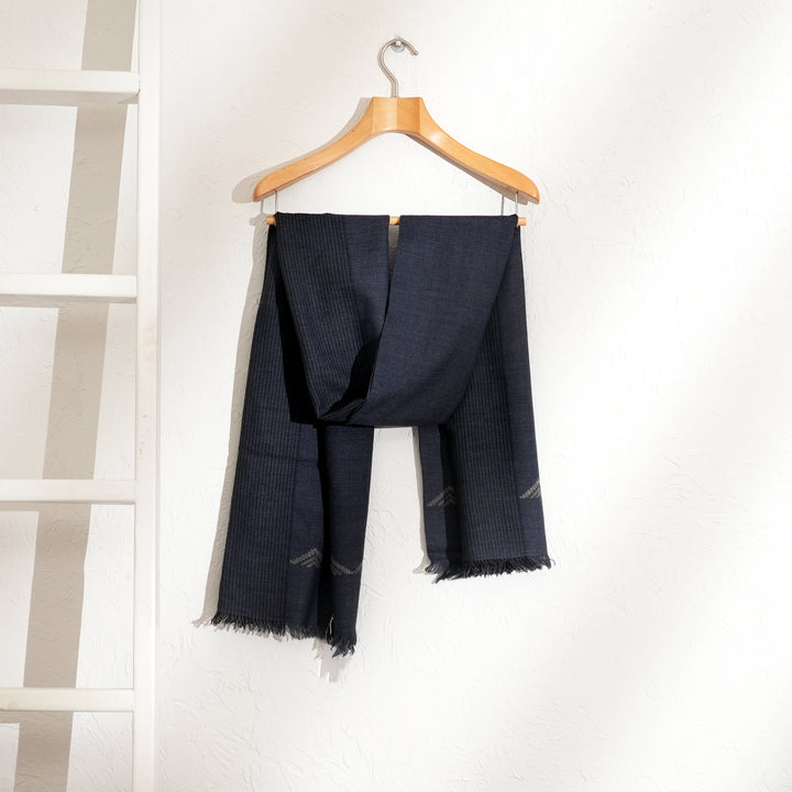 Kullu Handwoven Wool Shawl – Smoky Grey