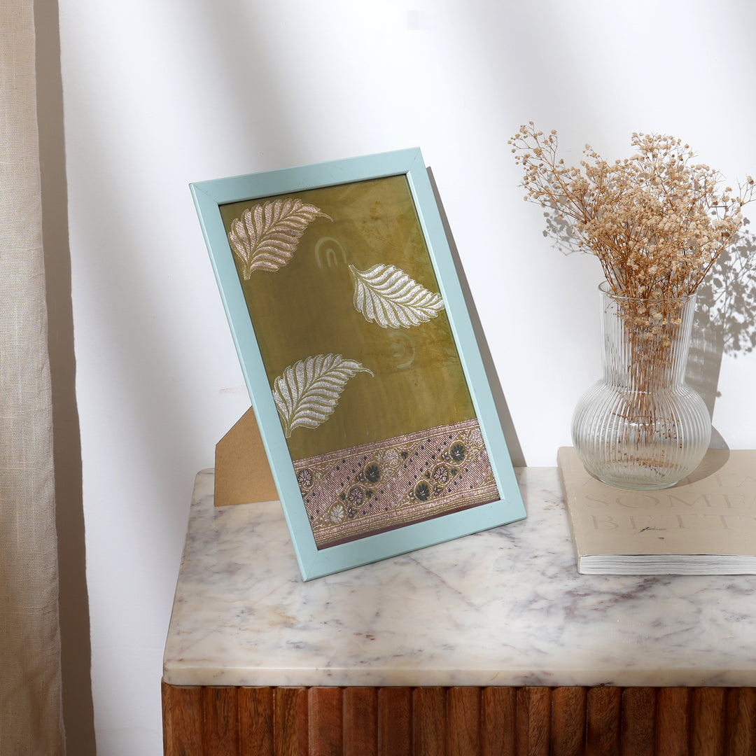 Framed Handloom Organza Textile Art from Ramnagar