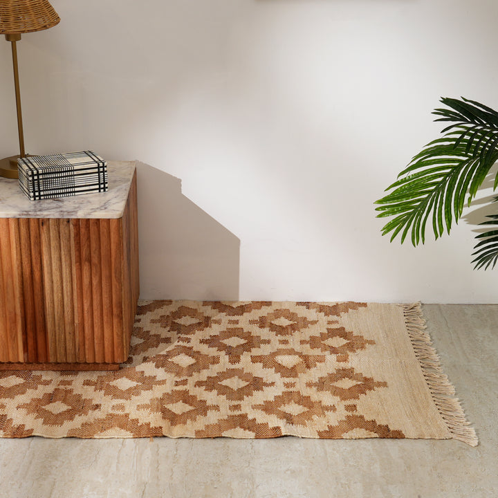Mosaic Handwoven Cotton-Jute Rug