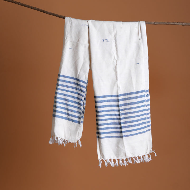 Handwoven Cotton Stole with Uttarakhand Designs