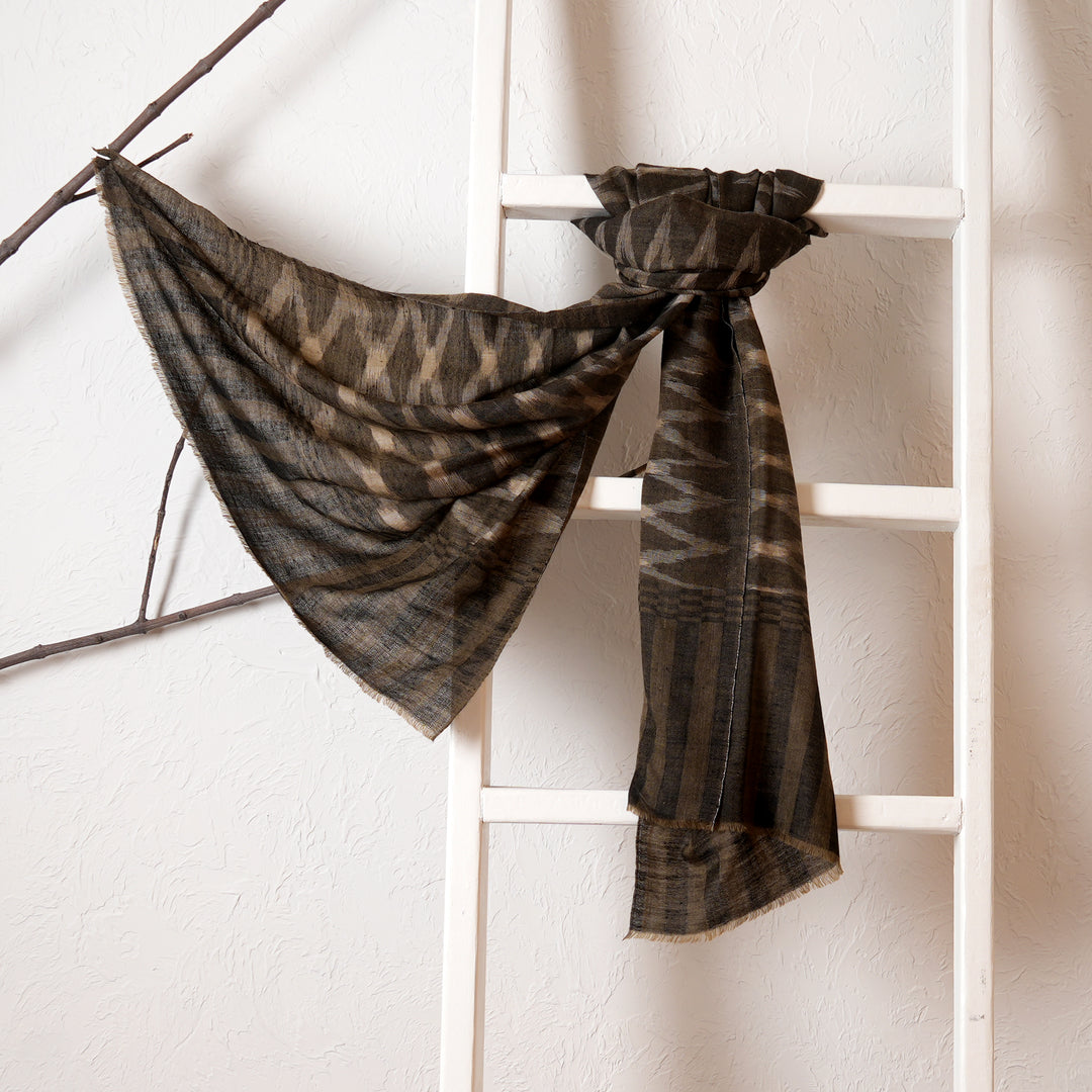 Ikat Weave Pashmina Stole - Multi-Color Luxury