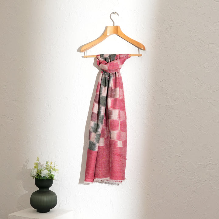 Reversible Ikat Pashmina Stole - Multi-Color