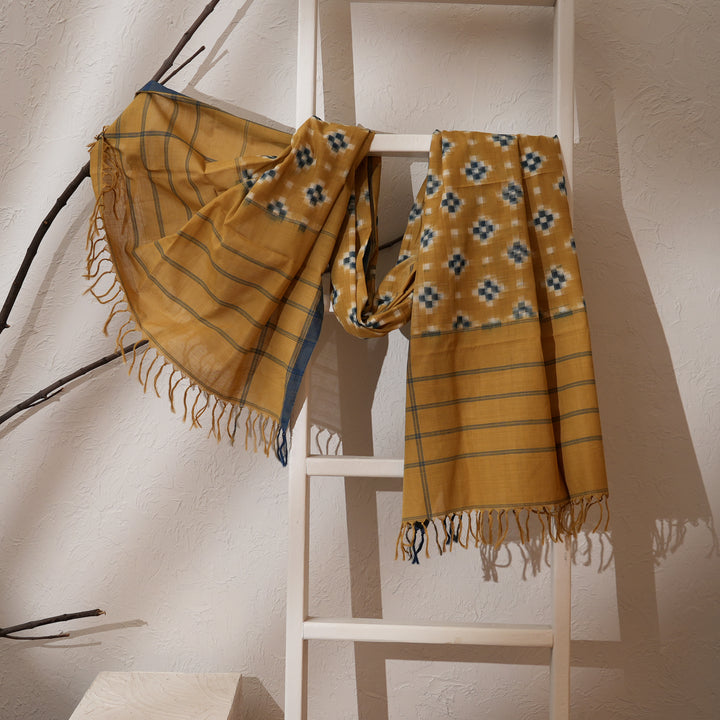 Handwoven Double Ikkat Cotton Dupatta