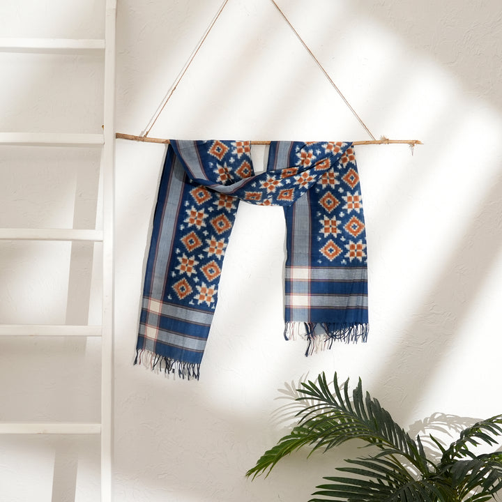 Handwoven Double Ikkat Cotton Stole