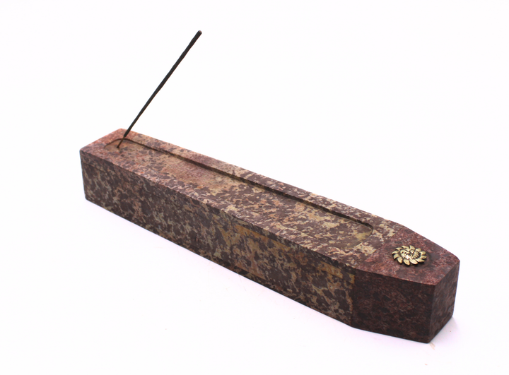 Traditional Brown Soapstone Incense Box Tabletop Decorative Piece