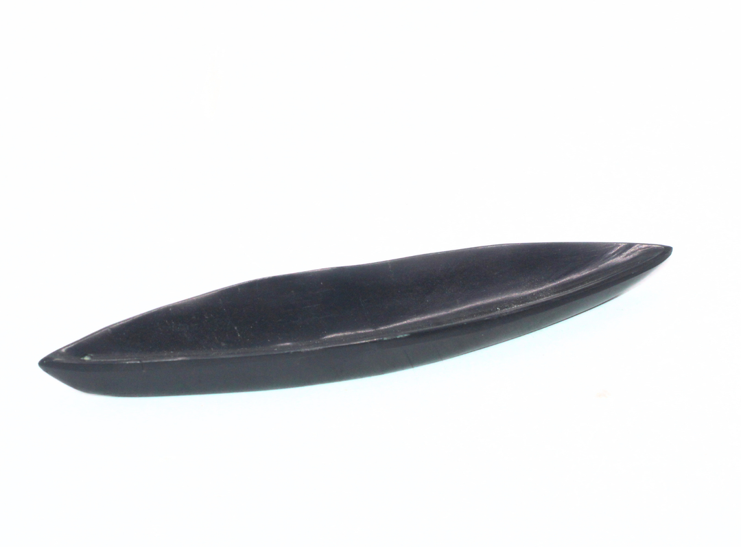 Artisan Black Soapstone Incense Catcher Decorative Tabletop