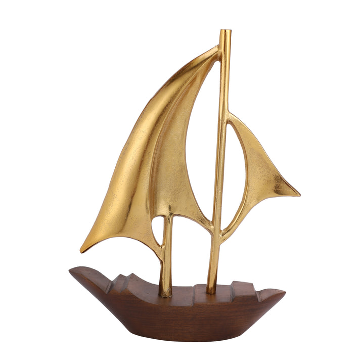 Expobazaar Dream Boat Large Raw Gold Finish Aluminium Boat