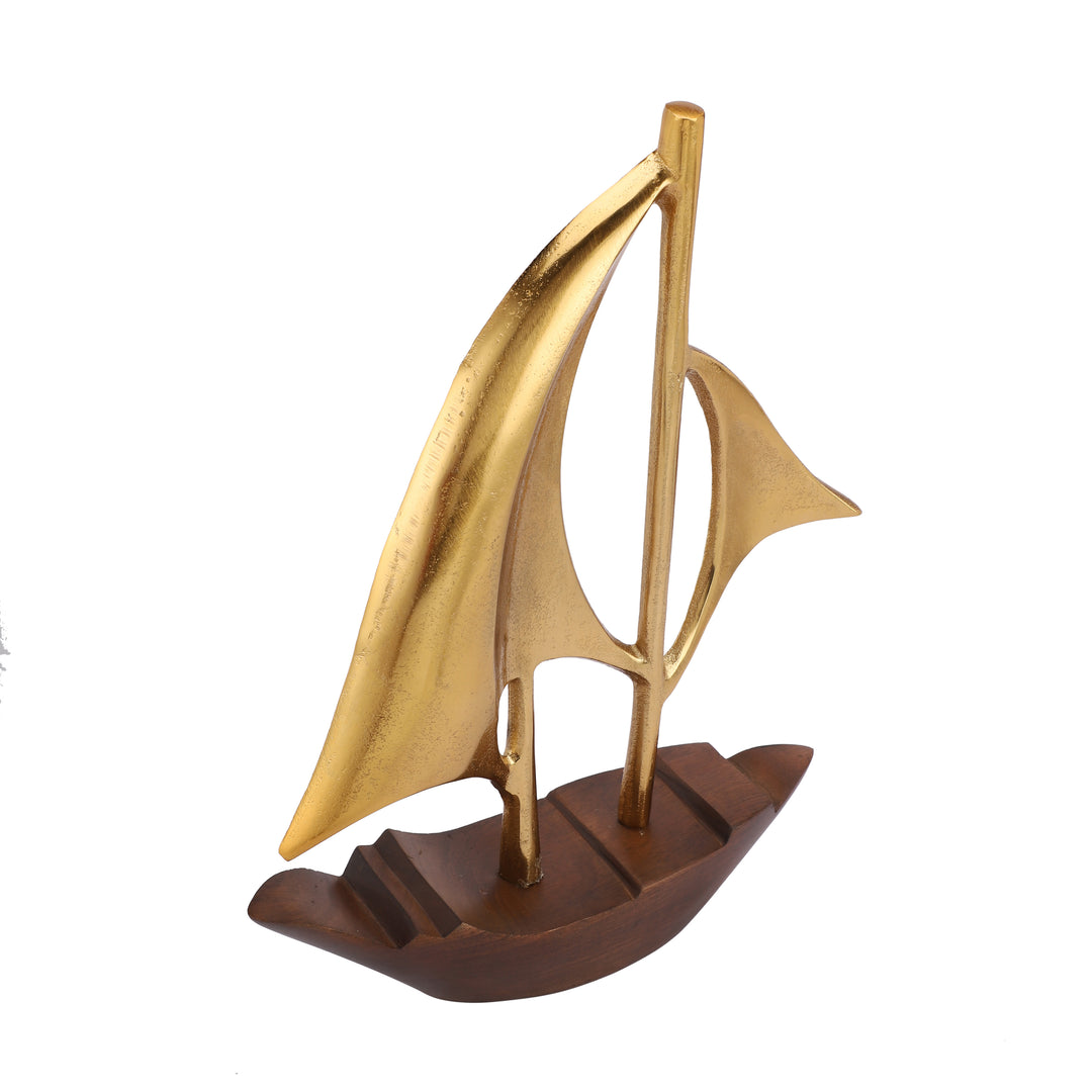 Expobazaar Dream Boat Large Raw Gold Finish Aluminium Boat