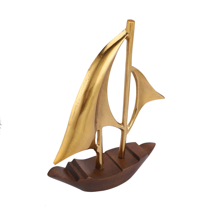 Expobazaar Dream Boat Large Raw Gold Finish Aluminium Boat