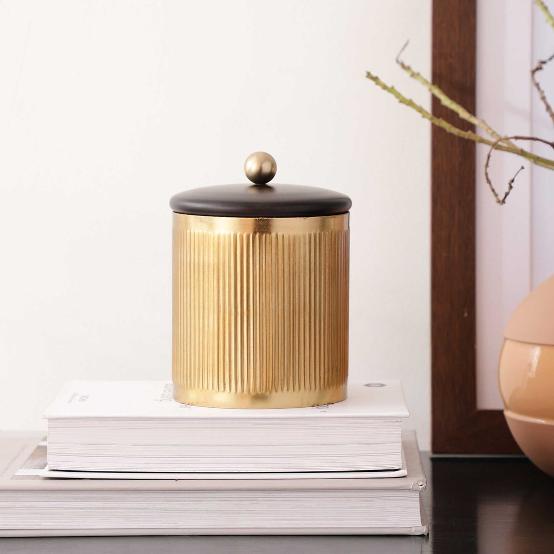 Luxora Gilded Storage Cylinder | Sleek Gold Box for Elegant Organization