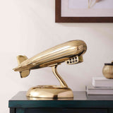 Golden Zeppelin Sky Relic | Aviation-Themed Home Decor