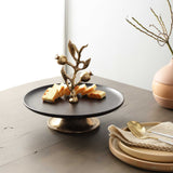 Pomegranate Dessert Stand | Gold and Black Serving Accent