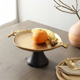Gold Black Pomegranate Lea Platter | Table Centerpiece