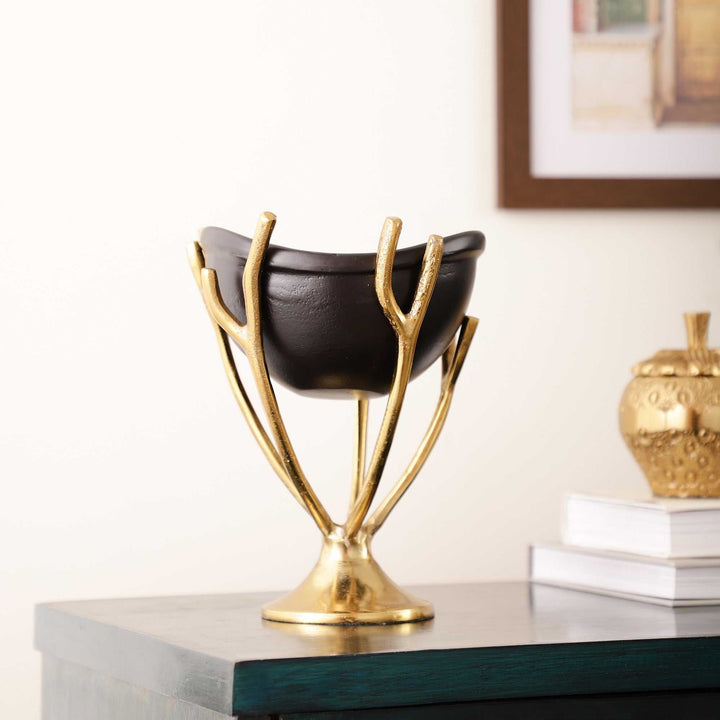 Vine Trap Black Nature Bowl | Nature-Inspired Black Bowl for Tables