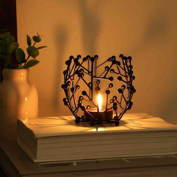 Juanita Sleek Tealight Holder – Modern Gold/Black Decor