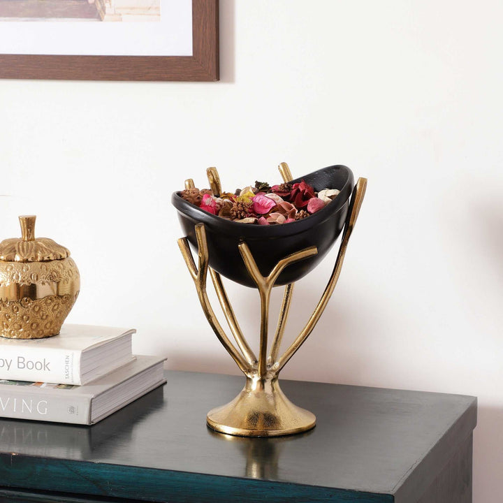 Vine Trap Black Nature Bowl | Nature-Inspired Black Bowl for Tables