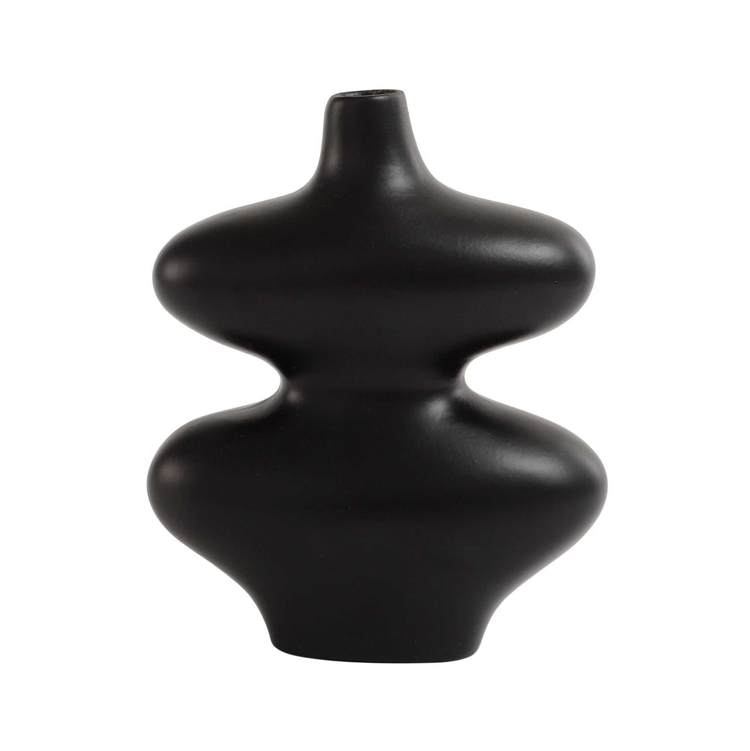 Elegant Black Sculptural Vase | Bold Ceramic for Modern Spaces