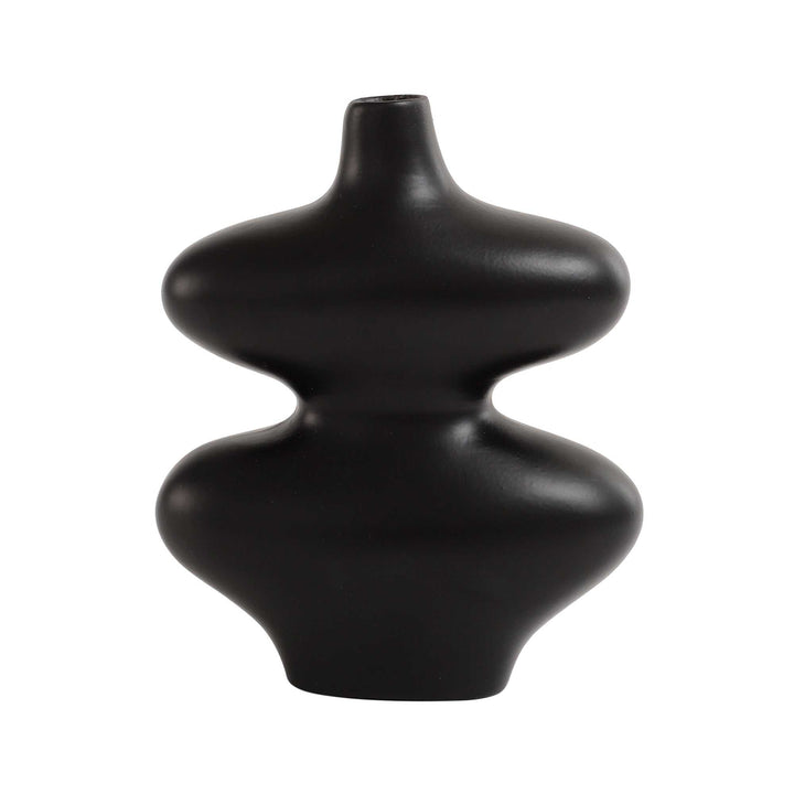 Elegant Black Sculptural Vase | Bold Ceramic for Modern Spaces