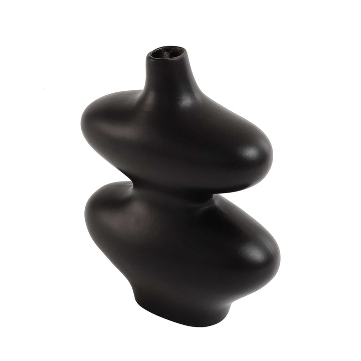Elegant Black Sculptural Vase | Bold Ceramic for Modern Spaces
