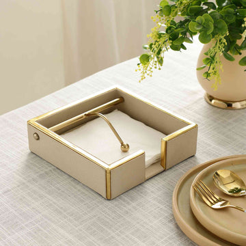 Opus Leather Napkin Cradle – Artisanal Table Accent