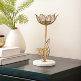 Elegant Kamal Marble Tealight Candle Stand Holder | Lotus Design