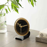 Luxurious Pierre Black & Gold Table Clock | Modern Design