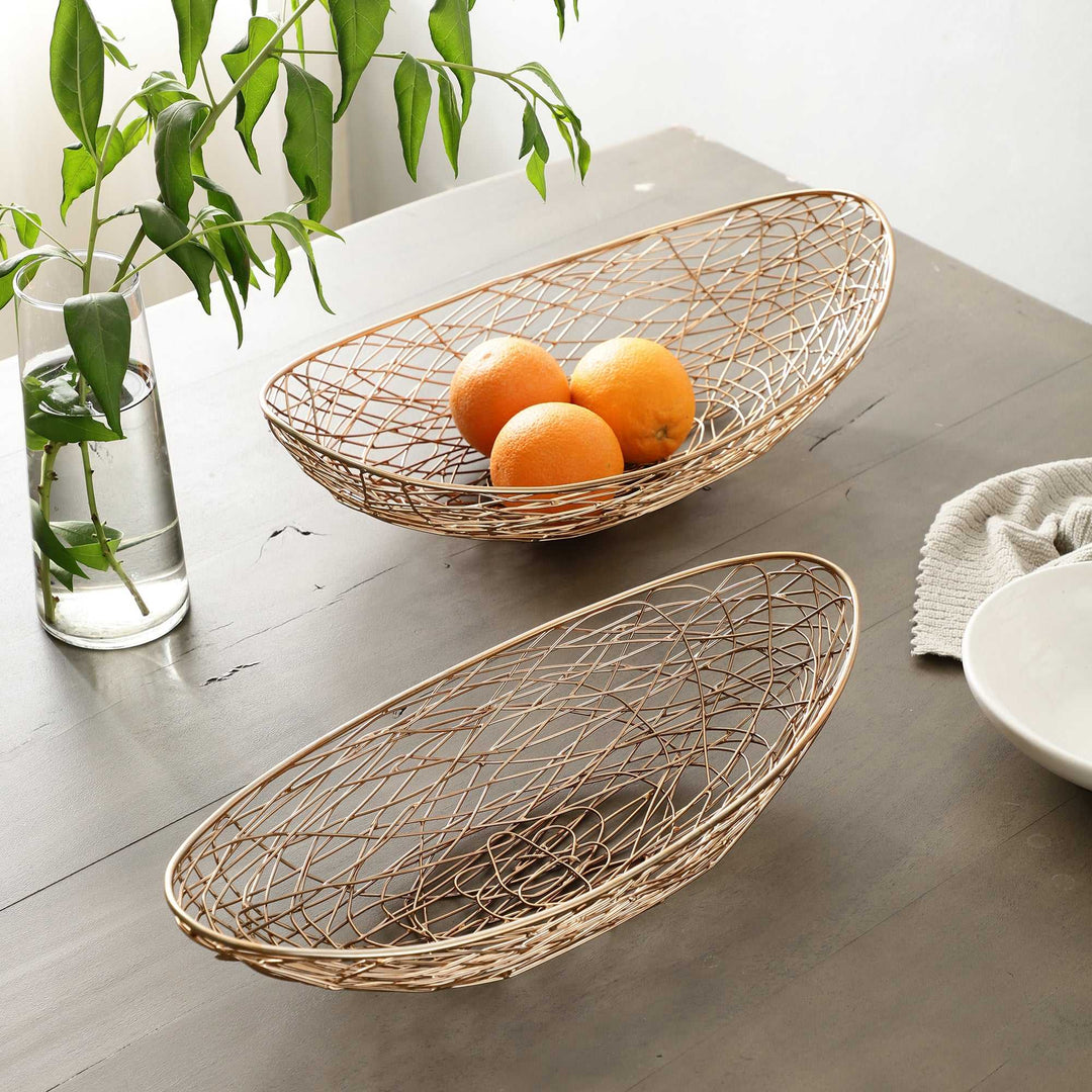 Vivian Gold/Copper Basket Set | Glamorous Storage for Stylish Homes
