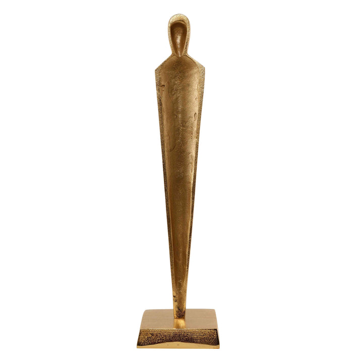 Golden Pedestal Majestic Figurine | Luxe Gold Sculpture for Elegant Rooms