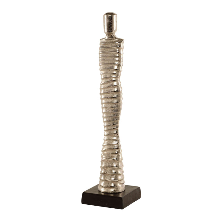 Silver Guardian Regal Sculpture | Opulent Gold Figurine for Modern Decor