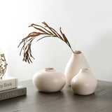 Verti Trio White Ceramic Vases | Sleek Vases for Minimalist Elegance