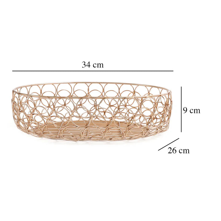 Meza Copper Metal Wired Basket – Perfect for Organizing & Styling