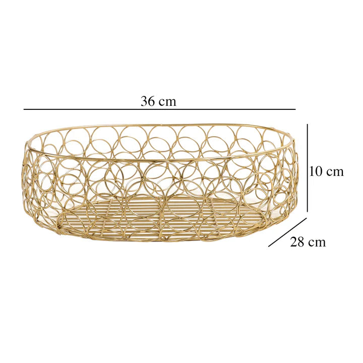 Meza Gold Metal Wired Basket – Perfect for Organizing & Styling
