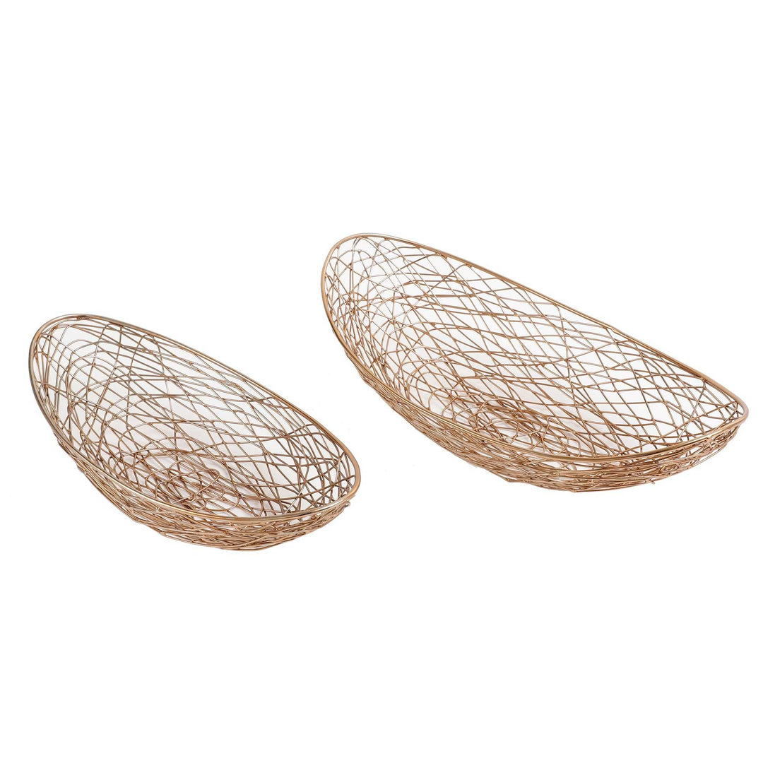 Vivian Gold/Copper Basket Set | Glamorous Storage for Stylish Homes