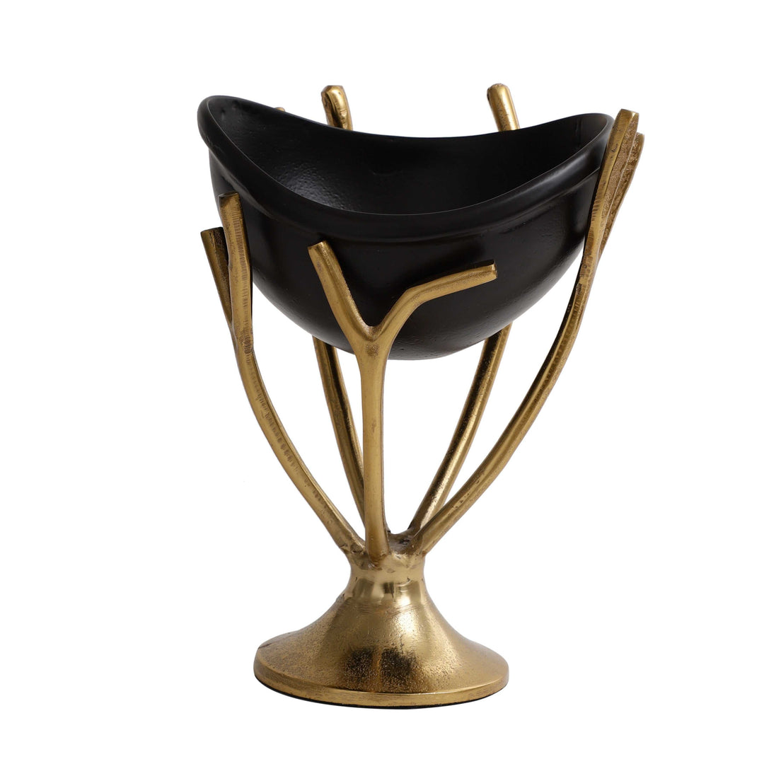Vine Trap Black Nature Bowl | Nature-Inspired Black Bowl for Tables