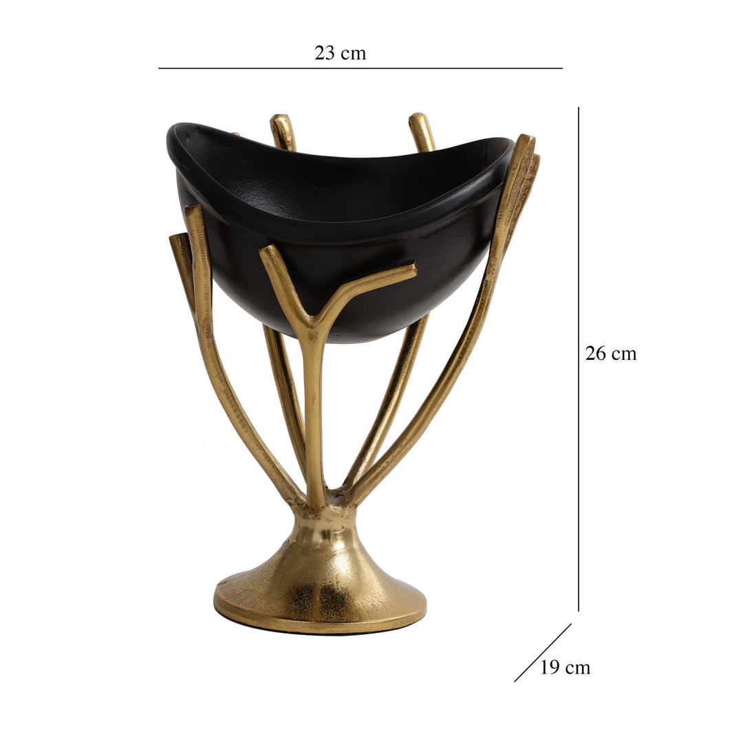Vine Trap Black Nature Bowl | Nature-Inspired Black Bowl for Tables