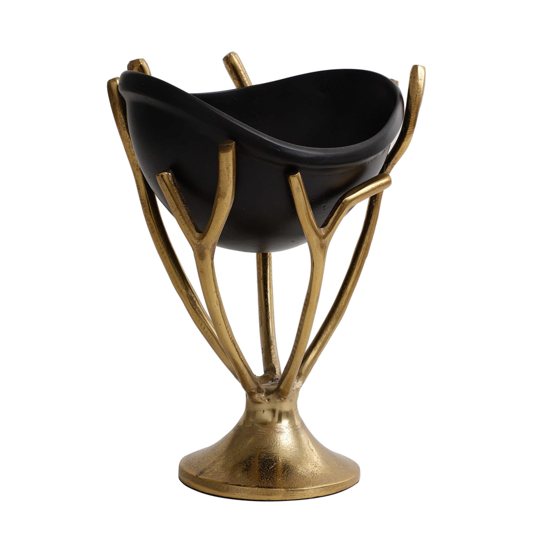 Vine Trap Black Nature Bowl | Nature-Inspired Black Bowl for Tables