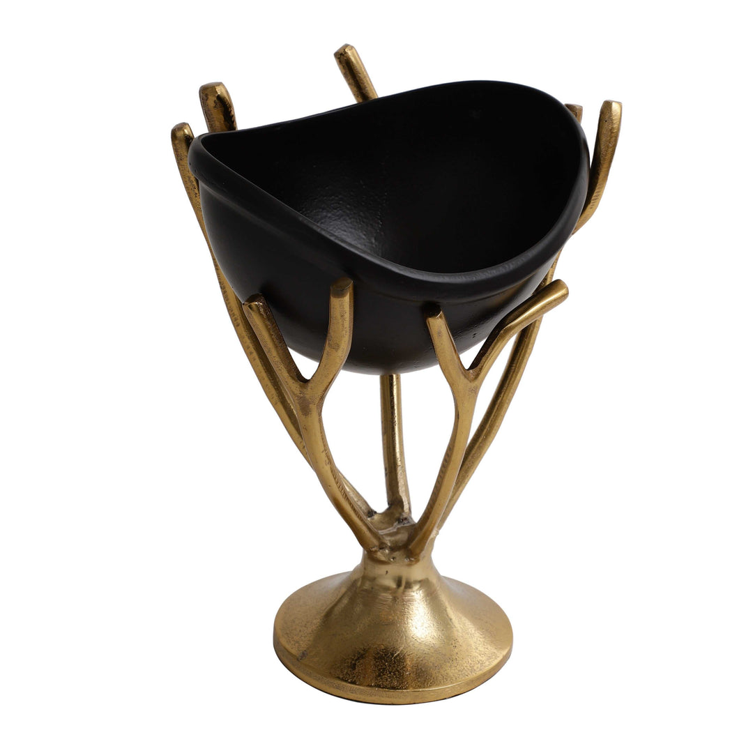 Vine Trap Black Nature Bowl | Nature-Inspired Black Bowl for Tables
