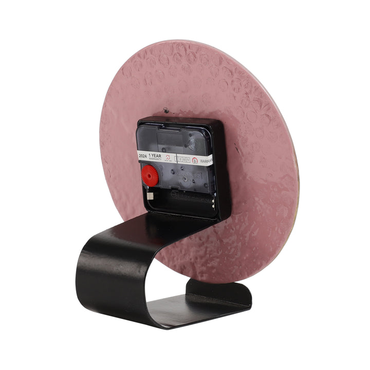 Rhea Pink Glass Time Charm | Delicate Pink Table Clock for Romantic Spaces