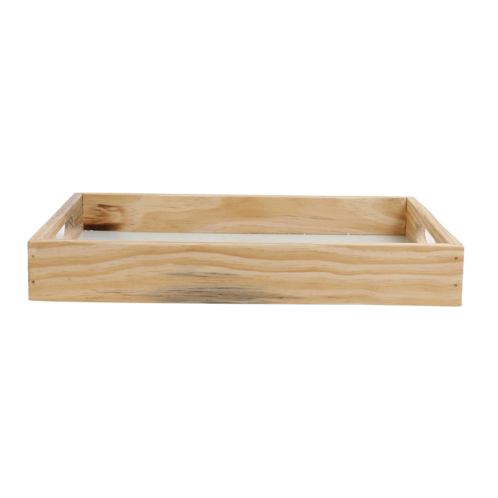 Zamora White Embossed Tray | Elegant Small Glass Tray for Serving