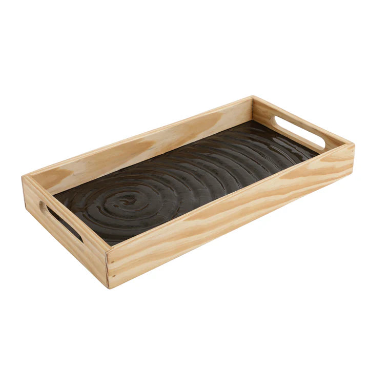 Duran Black Spiral Tray – A Touch of Modern Luxury in Glass