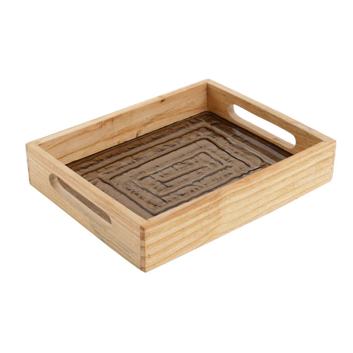 Sleek Hugo Brown Glass Tray – Ideal for Home Styling and Organization