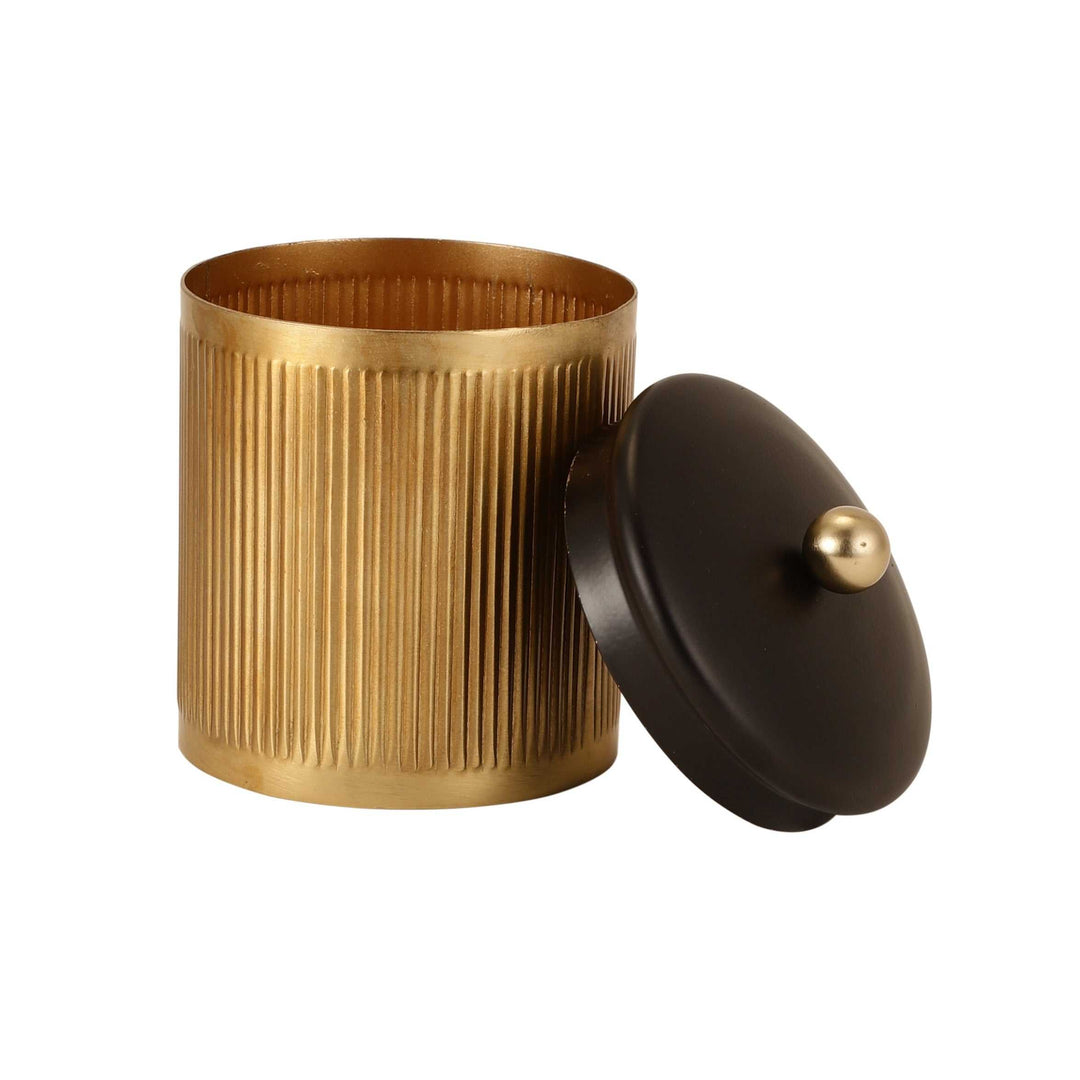 Luxora Gilded Storage Cylinder | Sleek Gold Box for Elegant Organization