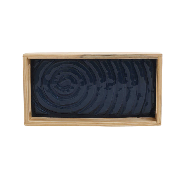Duran Blue Spiral Elegance Tray | Vibrant Small Glass Tray for Decor