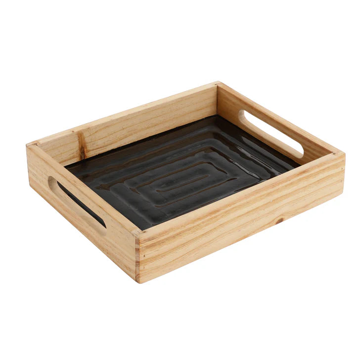 Elegant Hugo Black wooden Tray – Modern Design for Any Space