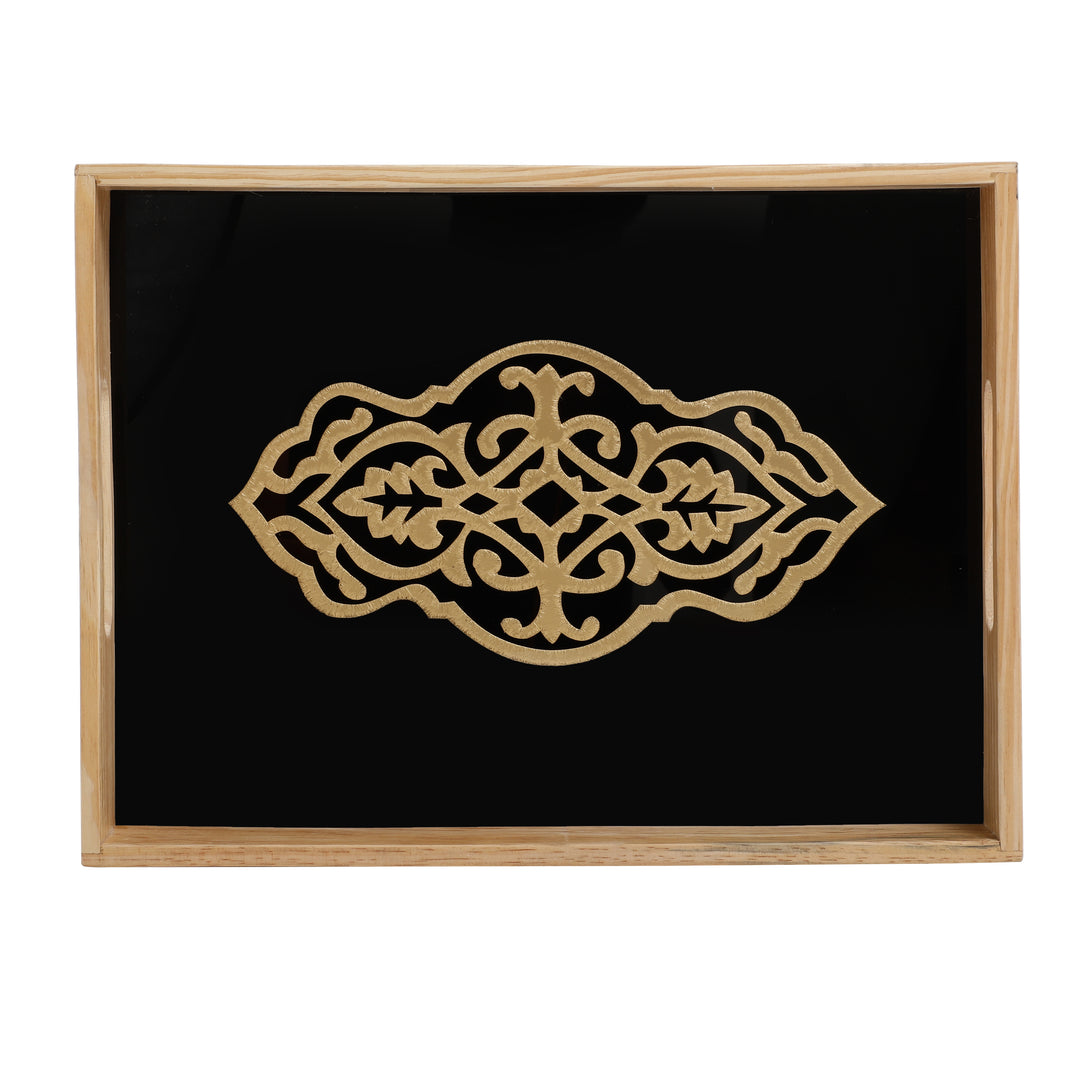 Zamora White Embossed Glass Tray | Elegant Serving Piece for Any Occasion