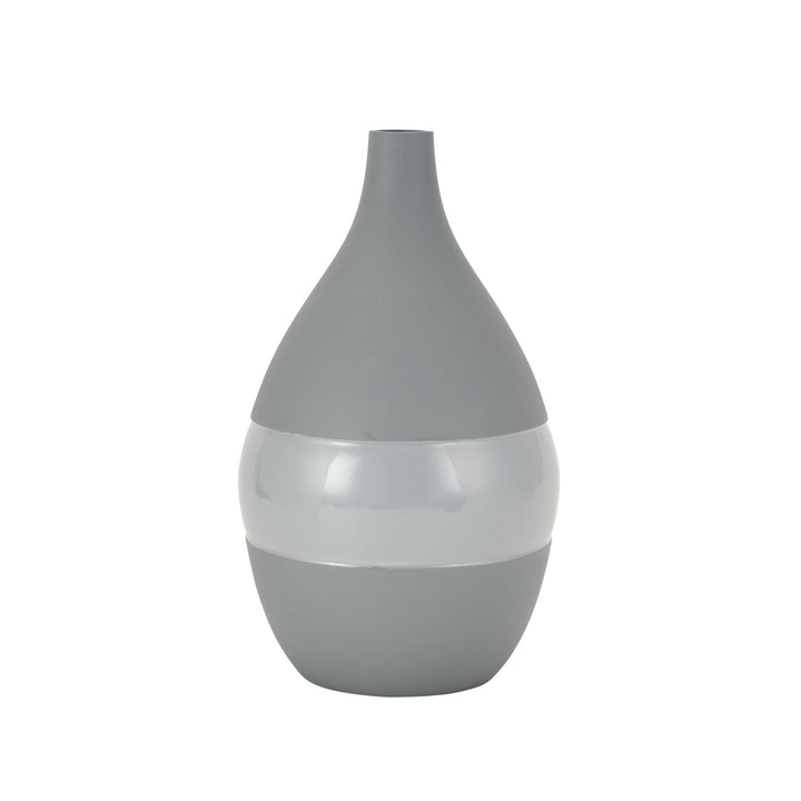 Vesera Petite Grey Enamel Vase | Delicate Grey Vase for Subtle Elegance