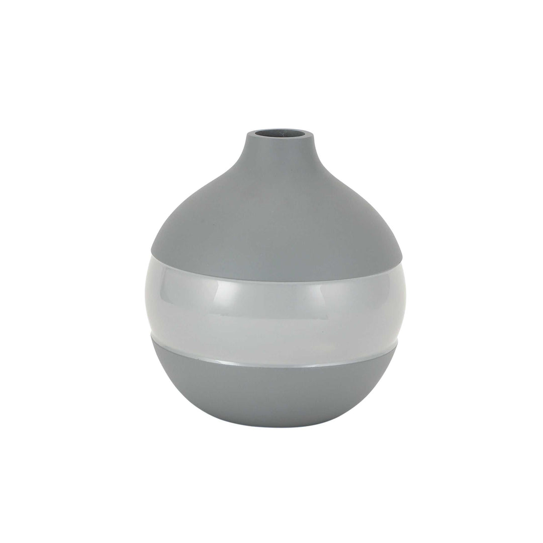 Klova Grey Enamel Serenity Vase | Glossy Grey Vase for Tranquil Decor