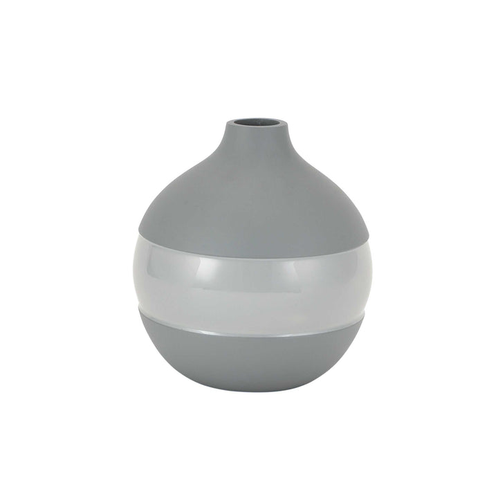 Klova Grey Enamel Serenity Vase | Glossy Grey Vase for Tranquil Decor